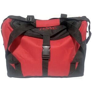 Time Magazine Duffel Bag Red Black Small Gym Overnight Carry On Bag 14x11x8